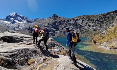Laguna Churup day hike surrounded by glaciers in Peru