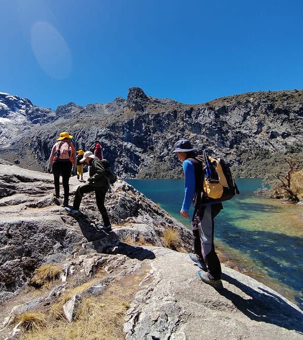 Laguna Churup day hike surrounded by glaciers in Peru