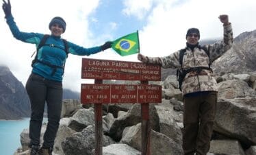 Scenic viewpoint above Laguna Paron Cordillera Blanca
