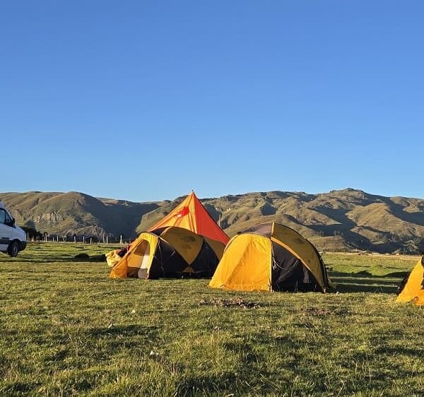 Camp in Huanuco Pampa during trekking Huayhuash Peru