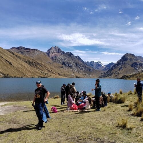 Laguna Querococha during Chavin archaeological tour from Huaraz